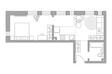 Планировка 2-комнатной квартиры, 37 м2
