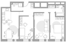 Планировка 4-комнатной квартиры, 86,2 м2