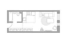 Планировка квартиры студии, 26,9 м2