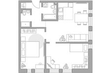 Планировка 3-комнатной квартиры, 62,3 м2