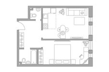 Планировка 2-комнатной квартиры, 49,3 м2