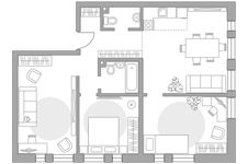 Планировка 4-комнатной квартиры, 79,8 м2