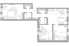 Планировка 4-комнатной квартиры, 100,2 м2