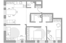 Планировка 4-комнатной квартиры, 72,8 м2