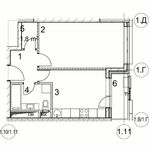 Планировка 1-комнатной квартиры, 41,9 м2