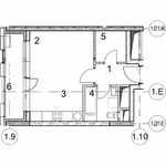 Планировка квартиры студии, 24,9 м2