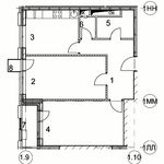 Планировка 1-комнатной квартиры, 39,5 м2
