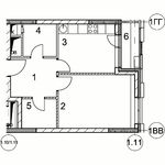 Планировка 1-комнатной квартиры, 37,6 м2