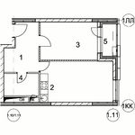 Планировка 1-комнатной квартиры, 36 м2