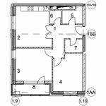 Планировка квартиры студии, 24,9 м2