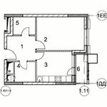 Планировка 1-комнатной квартиры, 41,4 м2