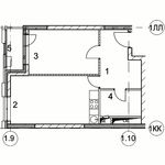 Планировка квартиры студии, 25 м2