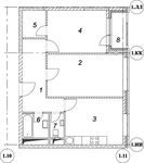 Планировка 2-комнатной квартиры, 62,8 м2