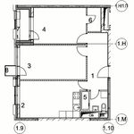 Планировка 2-комнатной квартиры, 52,8 м2