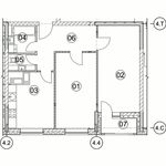 Планировка 2-комнатной квартиры, 66,9 м2
