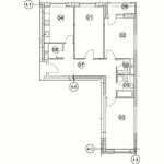 Планировка 3-комнатной квартиры, 87,6 м2