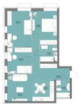 Планировка 4-комнатной квартиры, 85,6 м2