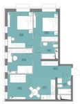 Планировка 4-комнатной квартиры, 79,8 м2