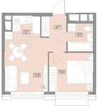 Планировка 2-комнатной квартиры, 37,28 м2