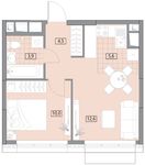 Планировка 2-комнатной квартиры, 36,62 м2