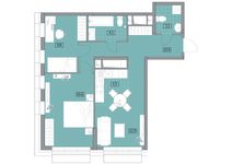 Планировка 3-комнатной квартиры, 62,59 м2
