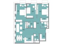 Планировка 4-комнатной квартиры, 111 м2