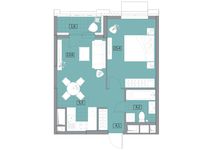 Планировка 2-комнатной квартиры, 44,07 м2