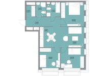 Планировка 4-комнатной квартиры, 79,5 м2