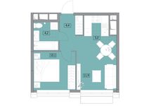 Планировка 2-комнатной квартиры, 35,56 м2