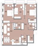 Планировка 4-комнатной квартиры, 110,73 м2