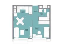 Планировка 2-комнатной квартиры, 36,75 м2