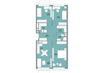 Планировка 4-комнатной квартиры, 87,41 м2