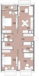 Планировка 4-комнатной квартиры, 87,85 м2