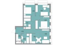 Планировка 4-комнатной квартиры, 79,1 м2