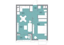 Планировка 2-комнатной квартиры, 46,1 м2
