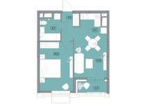 Планировка 2-комнатной квартиры, 44,7 м2