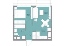 Планировка 2-комнатной квартиры, 36,65 м2