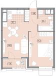 Планировка 2-комнатной квартиры, 46 м2