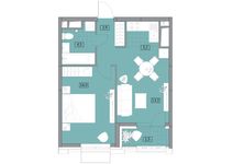 Планировка 2-комнатной квартиры, 45,4 м2