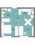 Планировка 2-комнатной квартиры, 34,1 м2