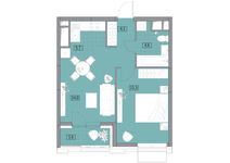 Планировка 2-комнатной квартиры, 45,49 м2