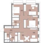 Планировка 4-комнатной квартиры, 80,2 м2