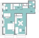 Планировка 3-комнатной квартиры, 62,8 м2