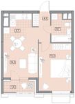 Планировка 2-комнатной квартиры, 46,3 м2
