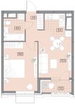 Планировка 2-комнатной квартиры, 45,2 м2