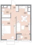 Планировка 2-комнатной квартиры, 45,3 м2