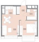 Планировка 2-комнатной квартиры, 37,7 м2