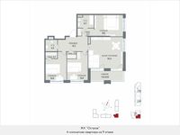 Планировка квартиры студии, 126,5 м2
