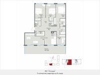 Планировка квартиры студии, 183,4 м2