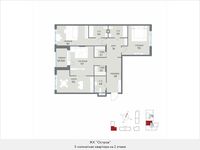 Планировка 3-комнатной квартиры, 121,3 м2